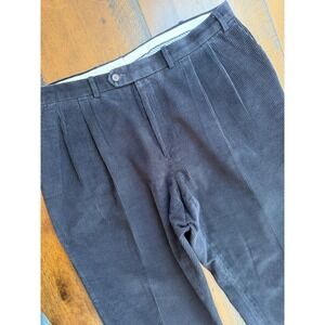 Vintage Lauren Ralph Lauren Pants Mens 42x32 Blue Corduroy Double Pleated Pants